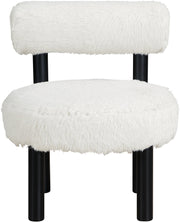 Ambre Vegan Shearling Fabric Upholstered Accent Chair in Cream - 33065Cream