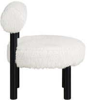 Ambre Vegan Shearling Fabric Upholstered Accent Chair in Cream - 33065Cream