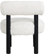 Ambre Vegan Shearling Fabric Upholstered Accent Chair in Cream - 33065Cream