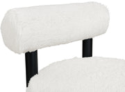 Ambre Vegan Shearling Fabric Upholstered Accent Chair in Cream - 33065Cream