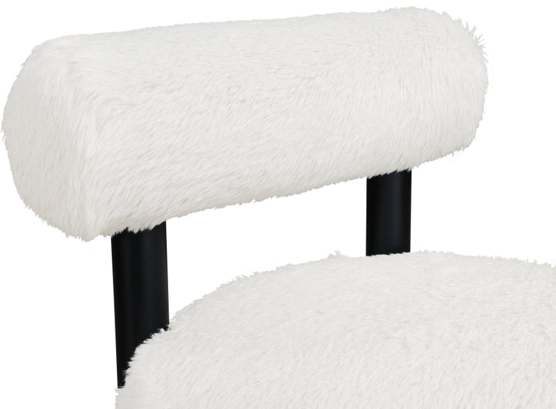 Ambre Vegan Shearling Fabric Upholstered Accent Chair in Cream - 33065Cream