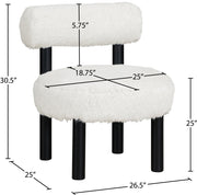 Ambre Vegan Shearling Fabric Upholstered Accent Chair in Cream - 33065Cream