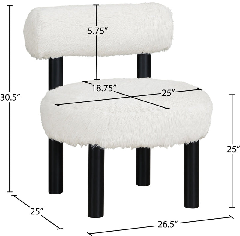 Ambre Vegan Shearling Fabric Upholstered Accent Chair in Cream - 33065Cream