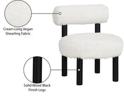 Ambre Vegan Shearling Fabric Upholstered Accent Chair in Cream - 33065Cream