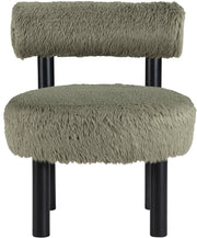 Ambre Vegan Shearling Fabric Upholstered Accent Chair in Green - 33065Green
