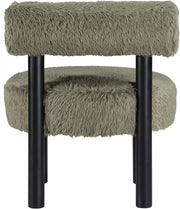 Ambre Vegan Shearling Fabric Upholstered Accent Chair in Green - 33065Green