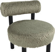 Ambre Vegan Shearling Fabric Upholstered Accent Chair in Green - 33065Green