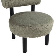 Ambre Vegan Shearling Fabric Upholstered Accent Chair in Green - 33065Green