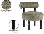Ambre Vegan Shearling Fabric Upholstered Accent Chair in Green - 33065Green