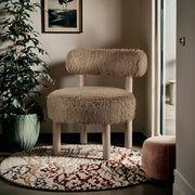 Ambre Vegan Shearling Fabric Upholstered Accent Chair in Natural - 33064Tan