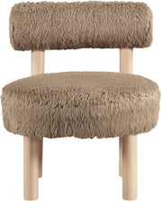 Ambre Vegan Shearling Fabric Upholstered Accent Chair in Natural - 33064Tan