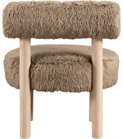Ambre Vegan Shearling Fabric Upholstered Accent Chair in Natural - 33064Tan