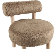 Ambre Vegan Shearling Fabric Upholstered Accent Chair in Natural - 33064Tan