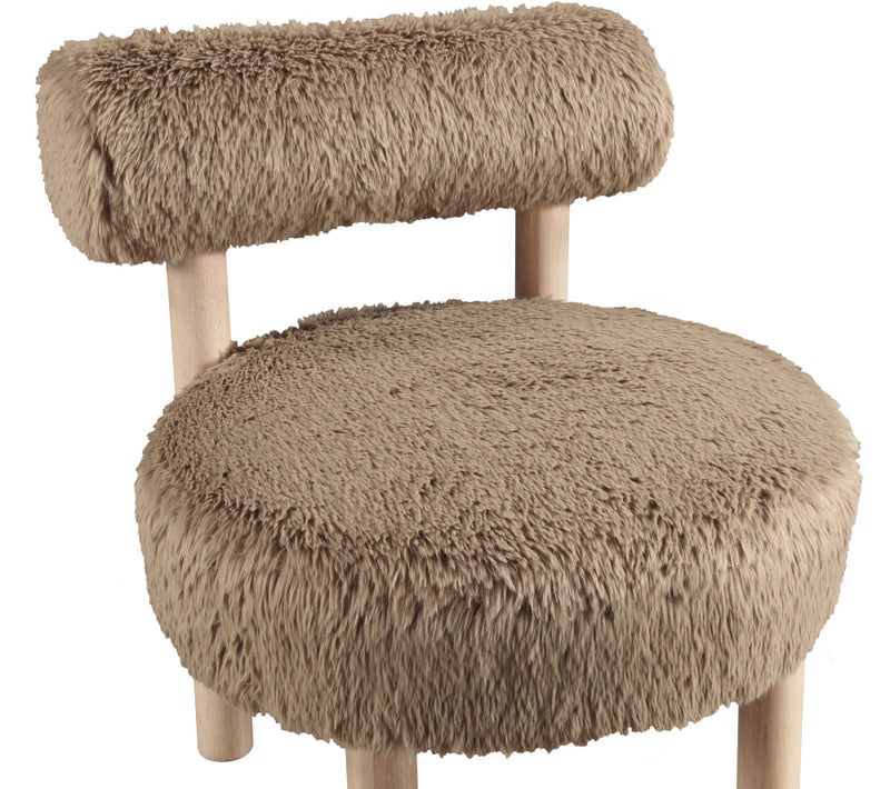 Ambre Vegan Shearling Fabric Upholstered Accent Chair in Natural - 33064Tan