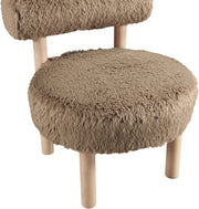 Ambre Vegan Shearling Fabric Upholstered Accent Chair in Natural - 33064Tan
