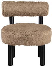 Ambre Vegan Shearling Fabric Upholstered Accent Chair in Natural - 33065Tan