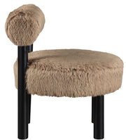 Ambre Vegan Shearling Fabric Upholstered Accent Chair in Natural - 33065Tan
