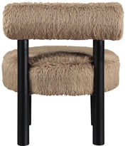 Ambre Vegan Shearling Fabric Upholstered Accent Chair in Natural - 33065Tan