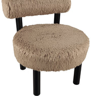 Ambre Vegan Shearling Fabric Upholstered Accent Chair in Natural - 33065Tan