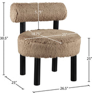 Ambre Vegan Shearling Fabric Upholstered Accent Chair in Natural - 33065Tan