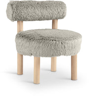 Ambre Vegan Shearling Fabric Upholstered Accent Chair in Taupe - 33064Taupe