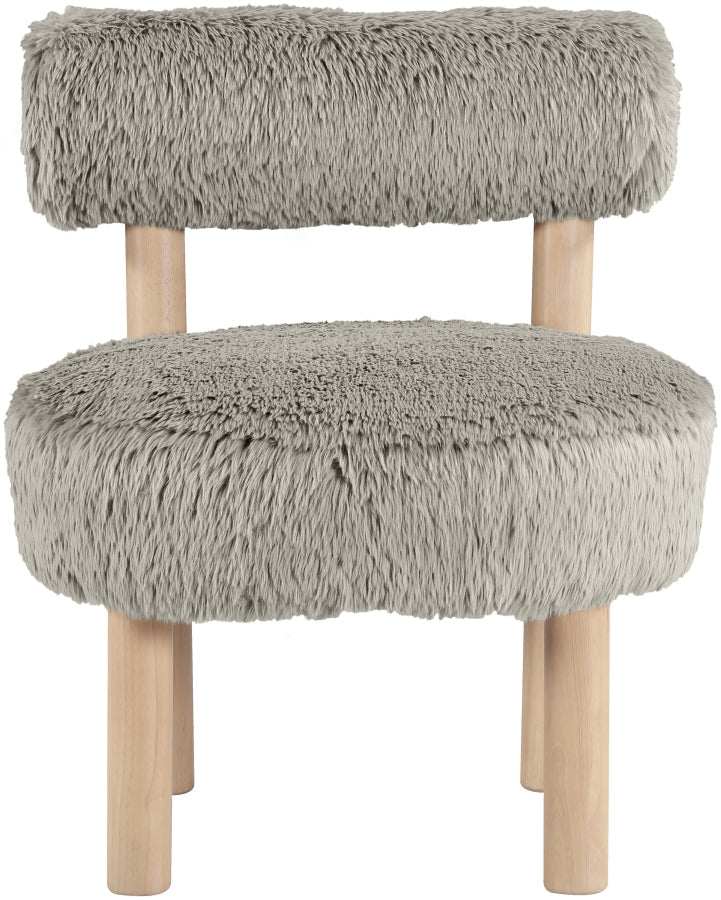 Ambre Vegan Shearling Fabric Upholstered Accent Chair in Taupe - 33064Taupe