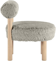Ambre Vegan Shearling Fabric Upholstered Accent Chair in Taupe - 33064Taupe
