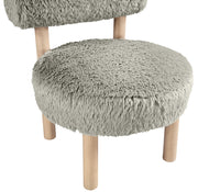 Ambre Vegan Shearling Fabric Upholstered Accent Chair in Taupe - 33064Taupe