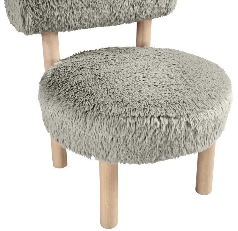 Ambre Vegan Shearling Fabric Upholstered Accent Chair in Taupe - 33064Taupe