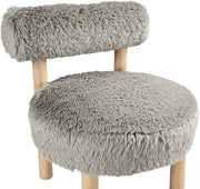 Ambre Vegan Shearling Fabric Upholstered Accent Chair in Taupe - 33064Taupe