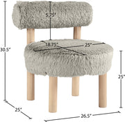 Ambre Vegan Shearling Fabric Upholstered Accent Chair in Taupe - 33064Taupe