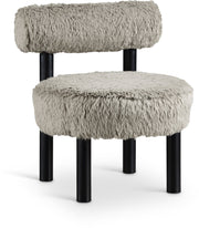 Ambre Vegan Shearling Fabric Upholstered Accent Chair in Taupe - 33065Taupe