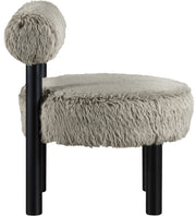 Ambre Vegan Shearling Fabric Upholstered Accent Chair in Taupe - 33065Taupe