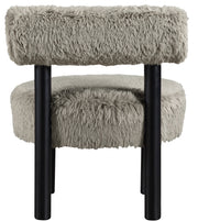 Ambre Vegan Shearling Fabric Upholstered Accent Chair in Taupe - 33065Taupe