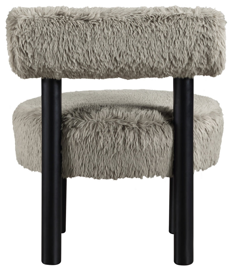 Ambre Vegan Shearling Fabric Upholstered Accent Chair in Taupe - 33065Taupe