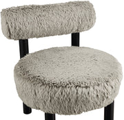 Ambre Vegan Shearling Fabric Upholstered Accent Chair in Taupe - 33065Taupe