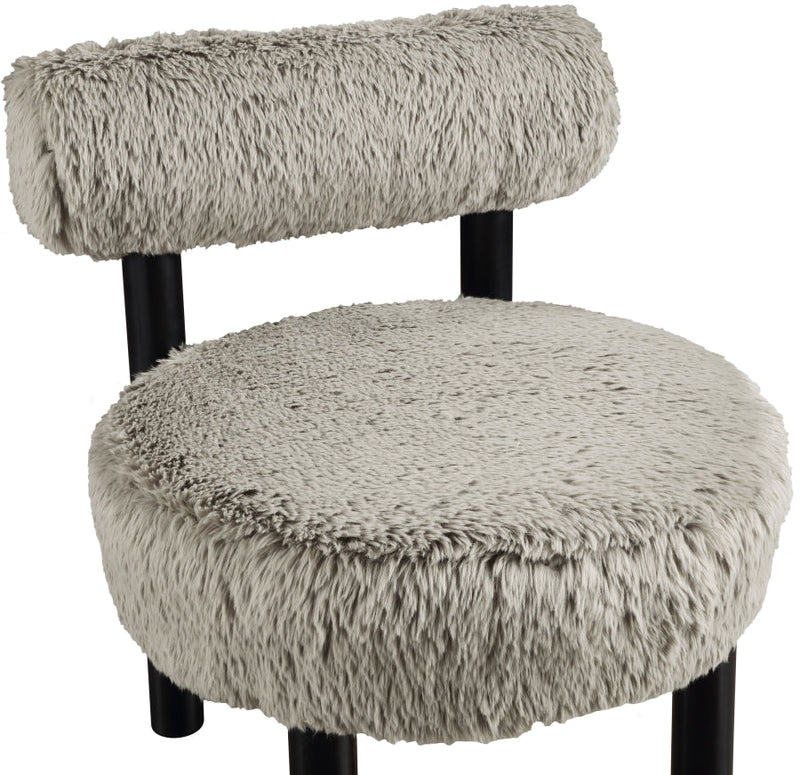 Ambre Vegan Shearling Fabric Upholstered Accent Chair in Taupe - 33065Taupe