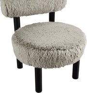 Ambre Vegan Shearling Fabric Upholstered Accent Chair in Taupe - 33065Taupe