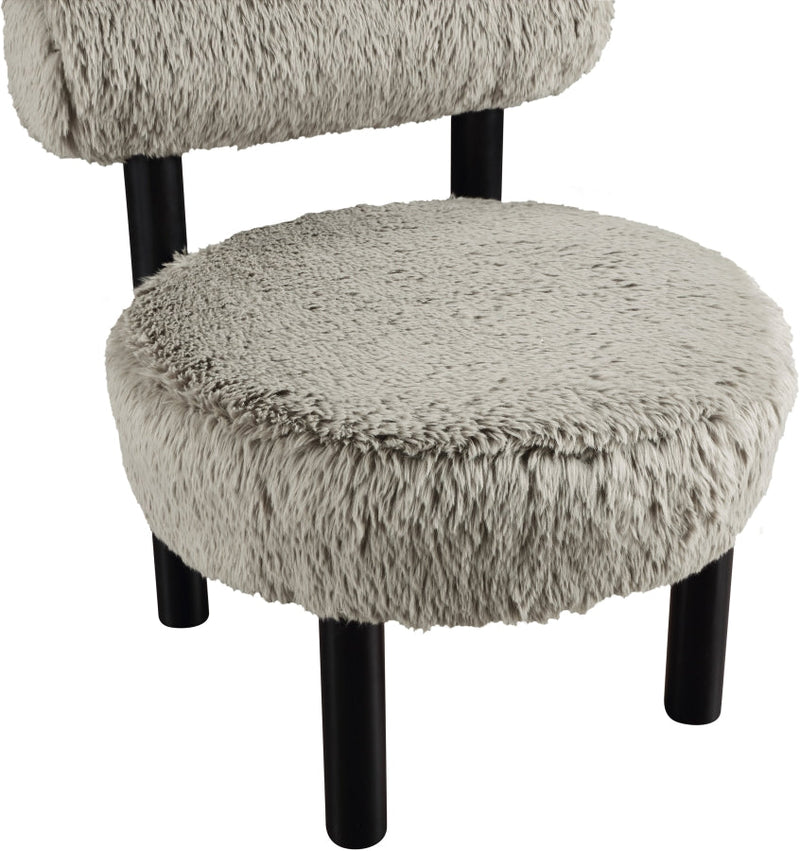 Ambre Vegan Shearling Fabric Upholstered Accent Chair in Taupe - 33065Taupe