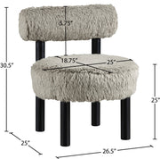 Ambre Vegan Shearling Fabric Upholstered Accent Chair in Taupe - 33065Taupe