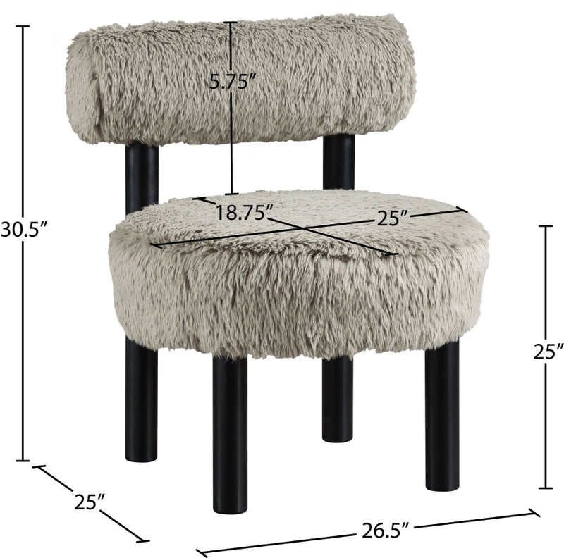 Ambre Vegan Shearling Fabric Upholstered Accent Chair in Taupe - 33065Taupe