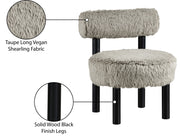 Ambre Vegan Shearling Fabric Upholstered Accent Chair in Taupe - 33065Taupe