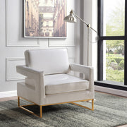 Amelia Vegan Leather Upholstered Accent Chair in White - 512White