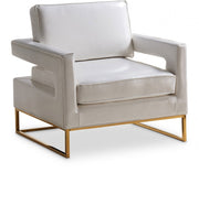 Amelia Vegan Leather Upholstered Accent Chair in White - 512White