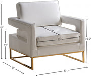 Amelia Vegan Leather Upholstered Accent Chair in White - 512White