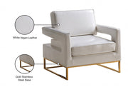 Amelia Vegan Leather Upholstered Accent Chair in White - 512White