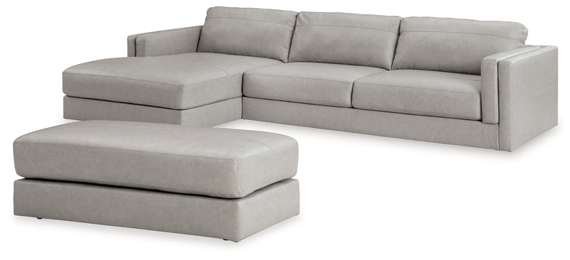 Amiata 2-Piece Sectional with Ottoman in Glacier - PKG015523