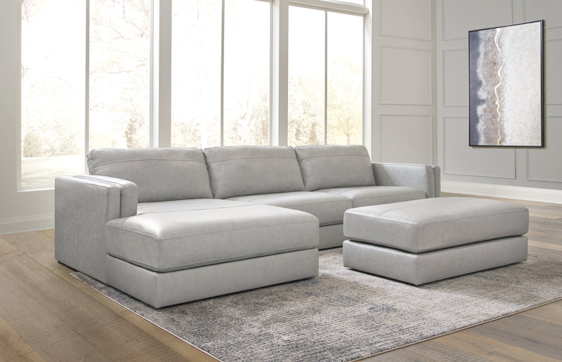 Amiata 2-Piece Sectional with Ottoman in Glacier - PKG015523