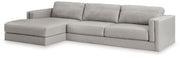 Amiata 2-Piece Sectional with Ottoman in Glacier - PKG015523