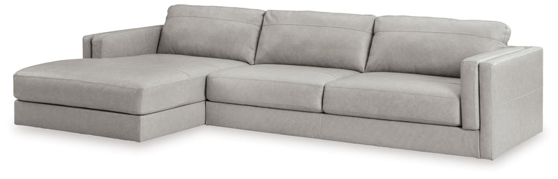 Amiata 2-Piece Sectional with Ottoman in Glacier - PKG015523